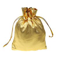 vLoveLife 9cm x 12cm Gold Favor Candy Bags Wedding Party Gift Bag With Drawstring Favor Pouches 3.6'' X 4.8'' - Pack Of 100