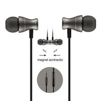 Headphones in-Ear Earbuds Earphones 3.5mm Metal Housing Magnetic Best Wired Bass Stereo Headset Built-in Microphone Support Hands-Free/Volume Control Earphone Bag+Earbuds (Black)