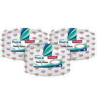 [300 Count] Plasti Plus Disposable Plastic White 7 Inch Heavy Weight Dinner Plates, Great For Weddings, Home, Office, School, Party, Picnics, Take-out, Fast Food, Outdoor, Events, Or Every Day Use,