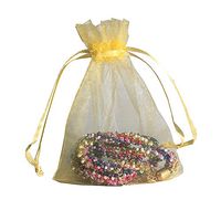 COTOSEY Sosam 100PCS 3x4 Inches Organza Drawstring Pouches Jewelry Party Wedding Favor Gift Bags (3x4, Gold)