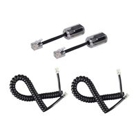 Telephone Handset Cord Detangler, 2 Pack 360 Degree Rotating/Anti-Tangle Landline Cable and 2 Pack Telephone Handset Cord 8.5 Foot Uncoiled (2 Foot Coiled)