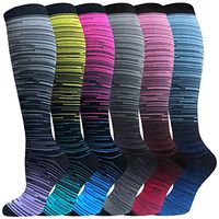 Compression Socks for Women & Men 6 Pairs 15-20 mmHg is Best for Graduated Athletic, Running, Travel, Flight, Nurses