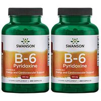 Swanson Vitamin B-6 Pyridoxine 100 mg 250 Caps 2 Pack