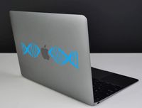 Die-Cut Decal Sticker DNA Biology Compatible with MacBook Laptop Car Window (Light Blue)