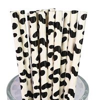 Free DHL 500 pcs Black Cow Paper Straws Bulk, Cute Rustic Barn Country Fair Patterned Paper Drinking Straws for Holiday Party, Wedding, Birthday, Baby Shower, Farm Animal Print Mason Jar Straws