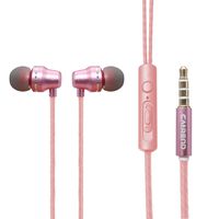 Volume Control Earphone Metal Stereo Headphones with Mic In Ear Wired Earbuds Active Noise Cancelling 3.5mm Plug for iPhone Samsung Laptop Computer