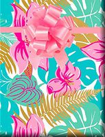 Tropical Paradise Hibicus Flowers Gift Wrap Wrapping Paper 15ft Roll with 20 Gift Tags