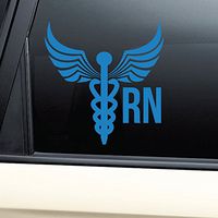 Nashville Decals RN Registered Nurse Medical Emblem Vinyl Decal Laptop Car Truck Bumper Window Sticker - Blue