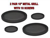 Nippon America 2 Pair 10" INCH CAR SPEAKER WOOFER STEEL MESH GRILLS WITH SPEED CLIPS AND SCREWS PROTECT YOUR SPEAKERS