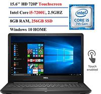 Dell 15.6 Touchscreen Laptop (15.6 Inch HD backlit Display, Intel i5-7200U Processor, 8GB DDR4 RAM, 256GB SSD, HDMI, DVDRW, Bluetooth, Webcam, MaxxAudio, Windows 10)