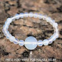 Cease Sickness, Moonstone Morning Sickness Wristband, Mermaid Glass, Crystal Motion Sickness Bracelet, Helps Ease Car Sickness, Seasickness, Dizziness, Nausea from Being Pregnant or Traveling