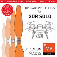 MAS Upgrade Propellers for 3DR Solo with Built-in Nut in Orange - x4 in Set