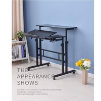 Mobile Laptop Stand Serving Desk, Height Adjustable Computer Workstation Tiltable Drawing Table Kids Reading Studying Desk Tiltable Drawing Table for Home Office Class Hospital and Commercial