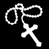 Rosary Catholic Vinyl Decal Sticker | Cars Trucks Vans Walls Laptops Cups | White | 5.5 inches | KCD1340