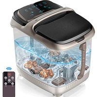 LEIGE Foot Spa Massager - Super Fast Heating System, 4 Motorized Massaging Rollers, Whisper Quiet, Bath Tub with Remote Control