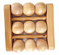Wood Foot Massage therapy round ball Roller Massager