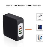 USB Wall Charger，65W Fast charging, Allowing You to Fharge Four Devices Simultaneously，for iPhone Xs/XS Max/XR/X/8 Plus/8, iPad Pro Air/Mini Samsung Galaxy,and More (black)