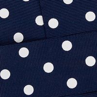 3/8" Grosgrain Ribbon White Dots 370 Navy 25yd