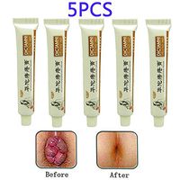 Hemorrhoids Cream-Chinese Herbal for Treatment Hemorrhoids Cream Anus Prolapse Anal Fissure Antibacterial Cream Ointment Powerful Internal Piles External Anal Ointment(5PCS)