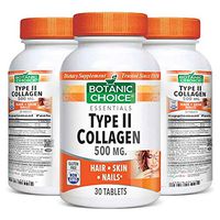 Botanic Choice Type II Collagen Tablets - Adult Daily Supplements - Helps Replenish Collagen Supports Joint and Bone Function Promotes Healthier Looking Skin and Hair for a More Youthful Appearance