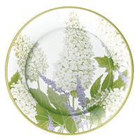 Caspari Fleurs De Mariage Paper Dinner Plates in White - Pack of 8