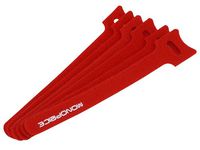 Monoprice Hook & Loop Fastening Cable Ties 6inch, 100pcs/Pack - Red