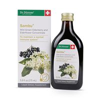 Black Sambucus Elderberry Syrup 5.9oz - Highest Concentration & Daily Immune Support with Elderflower - Non GMO & Vegetarian - by Dr. Dunner