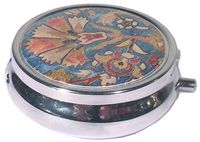 Pill Box 'Carnations in Circle'
