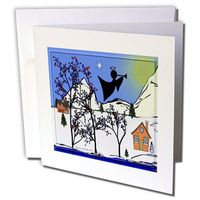 3dRose Angel Silhouette 1 - Greeting Cards, 6 x 6 inches, set of 12 (gc_6497_2)