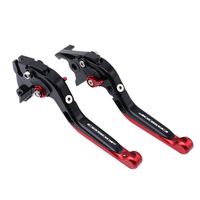 For Honda CB500F 2013-2016 Black Red Folding Extendable Brake Clutch Engraved Levers