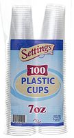 [100 Count - 7 Oz Cups] Settings Clear Disposable Plastic Drinking Cups Great For Juice, Water, Soda, Beer, Use At Party, Home, Office, Picnic, BBQ, Or Event, 1 Pack