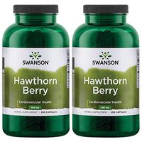 Swanson Hawthorn Berries Heart Nutrition Supplement 565 mg 250 Capsules (2 Pack)