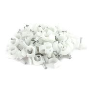uxcell 100Pcs 12mm Diameter Plastic Wall Insert Circle Cable Mount Nail Clips White