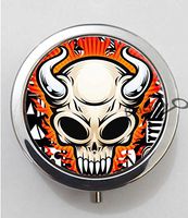 BlackKey Cool Skull 3-Compartment Decorative Pocket Gift Box Case Organizer for Pill, Color 1 -776