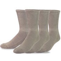TeeHee Viscose from Bamboo Diabetic Crew Socks 3-Pack (10-13, Taupe)
