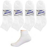 12 Diabetic Ankle Circulatory Socks Health Support Men Loose Fit White 10-13