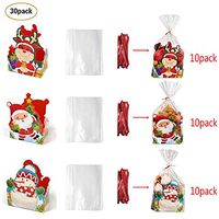 Leepro 30 Pack Gift Boxes Clear Cello Cellophane Treat Bags with Twist Ties and Card Tray for Xmas Gift Wrapping Cookie Candy Dessert Party Favors Bakery Supply