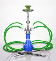4 hose 21" Zalameh Blue Hookah Shisha Nargila water glass vase pipes smoke sale