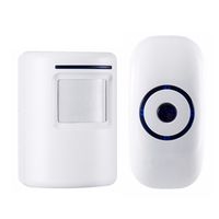 Wireless Home Security Driveway Alarm, Enegg Entry Alert, Visitor Door Bell Chime with 1 Plug-in Receiver and 1 PIR Motion Sensor Detector Alert System, Quality Sound and LED, 36 Melodies