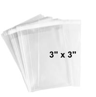 888 Display® - 200 Bags of Ultra Clear Treat, Bakery, Small Candle, Small Hotel soap, Cookie Bags w/Adhesive Seal (3"x3" - 200 Count, Ultra Clear)
