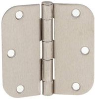 (Pack of 50) Tempo Satin Nickel 3.5" x 3.5" Door Hinges with 5/8" Radius Corners Brushed Nickel