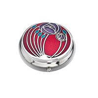 Sea Gems Pill Box in a Mackintosh Two Roses Design. (Red)