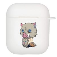 Raleighsee Anime Demon Slayer: Kimetsu no Yaiba Cartoon Creative AirPods 1/2 Generation TPU Protective Case Anti-Fall Portable Bluetooth Headphone Box Protective Cover(Inosuke)