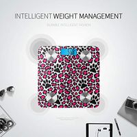 Beautiful Pink Leopard Skin Body Fat Analyzer Smart Body Scale Body Fat Analyzer Tracks 8 Key Compositions Analyzer Sync with Fitness Apps 400 Lbs
