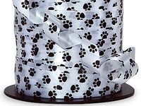 20YDS of 7/16" Adorable Black & White Animal PAW Print Poly Curling Ribbon BEND-1384