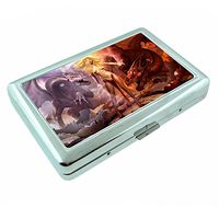 Dragon Mythological Creature Fantasy S40 Silver Cigarette Case Metal Wallet Id Holder 4" X 2.75" RFID Protection