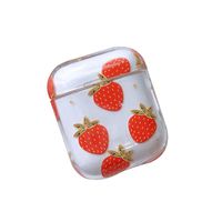 UR Sunshine AirPods Case, Freshing Fruit Serie Grid Pattern Hard PC Case Cover, Brilliant Pattern Bottom Protective Skin for AirPods-Strawberry