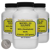 Nickel Sulfate [NiSO4] 99.9% ACS Grade Crystals 1.5 Lb in Three Space-Saver Bottles USA