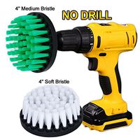 HIFROM 2 PCS, Soft and Medium Drill Brush Power Scrubbing Brush Drill Attachment for Cleaning Showers, Tubs, Bathrooms, Tile, Grout, Carpet, Tires, Boats,Upholstery