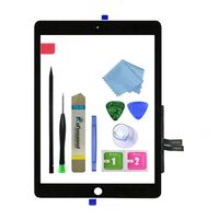 Zentop Black iPad 6th Generation iPad 2018 A1893 A1954 Touch Screen Digitizer Assembly Replacement with Camera Bracket, Pre-Installed Adhesive, Tool Repair Kit (Without Home Button)